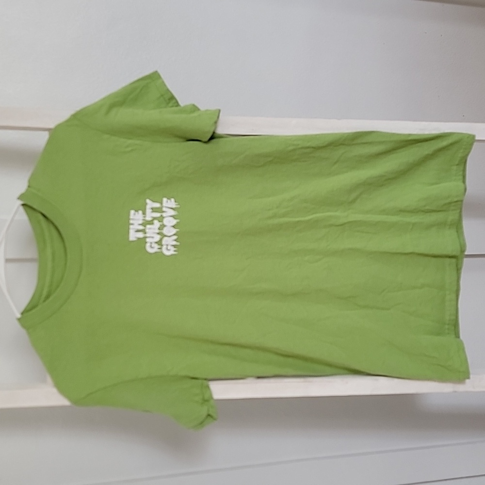 The Guilty Groove Shirt Tshirt Tee Top Lime Green Graphic Women's Cotton